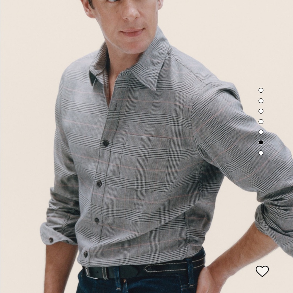 J.Crew Men's Navy Plaid Shirt cotton Cashmere blend.